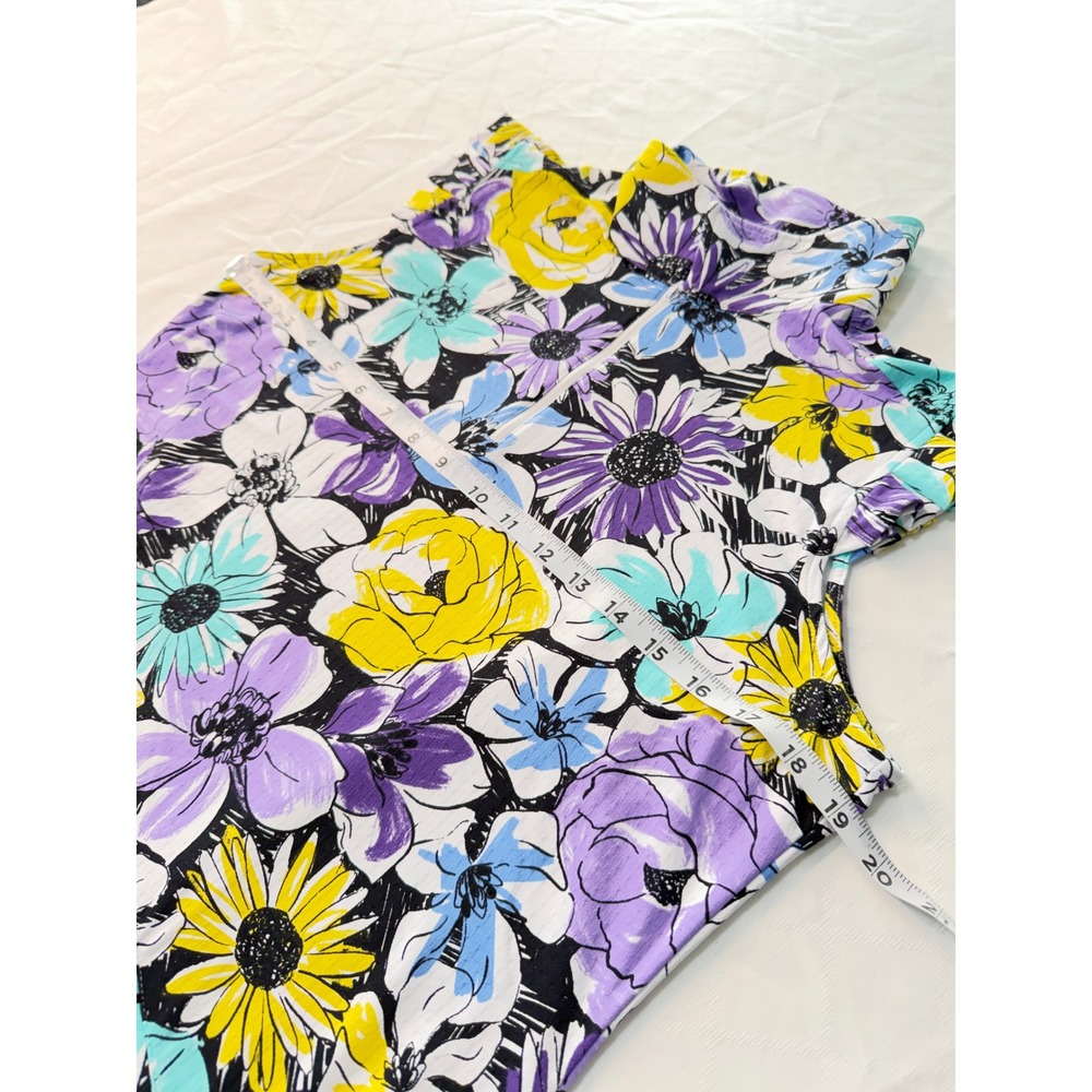 IBKUL Medeline Lavender Multi Floral Sleeveless Dress Golf Zip Pockets UPF 50+ - Picture 8 of 9